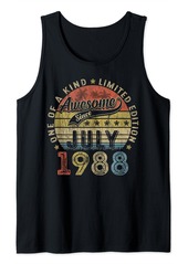 Born Awesome Since July 1988 36 Years Old 36th Birthday Gifts Men Tank Top