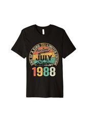 Born Awesome Since July 1988 Vintage 36th Birthday Gifts Men Premium T-Shirt