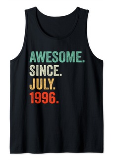 Born Awesome Since July 1996 Vintage 28th Birthday Gifts Men Tank Top