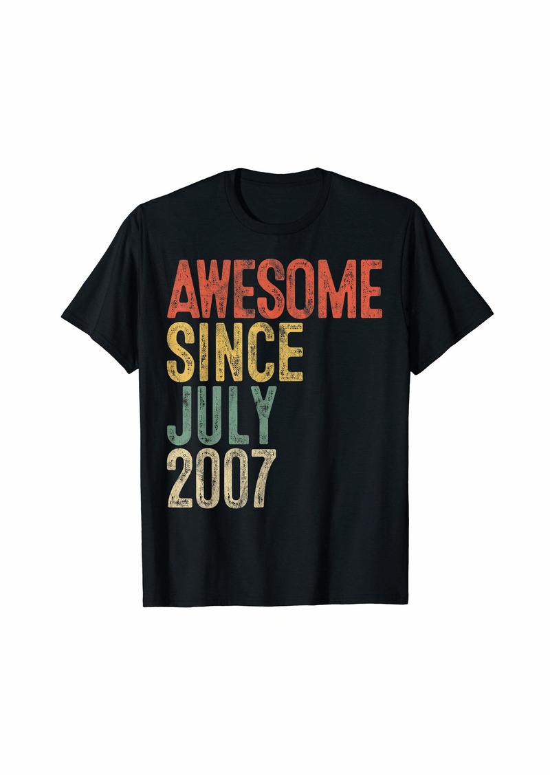 Born Awesome Since July 2007 13th Birthday Gifts 13 Year Old T-Shirt