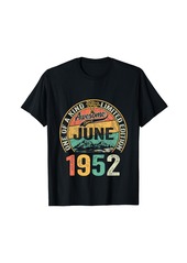 Born Awesome Since June 1952 Vintage 72nd Birthday Gifts Men T-Shirt