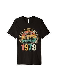 Born Awesome Since June 1978 Vintage 46th Birthday Gifts Men Premium T-Shirt