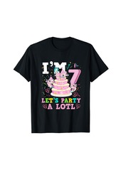 Born Axolotl 7th Birthday I'm 7 Let's Party A Lotl 7 Year Old T-Shirt