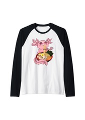 Born Axolotl Ramen Kawaii Japanese Anime Noodle Gifts Girls Women Raglan Baseball Tee