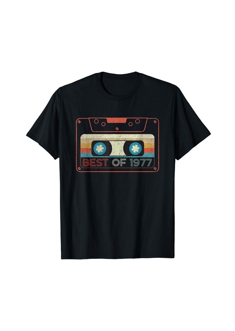 Born Best Of 1977 Cassette Tape Year Of Birth Birthday T-Shirt