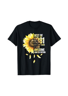 Born Best Of 1981 Sunflower Year Of Birth Birthday T-Shirt