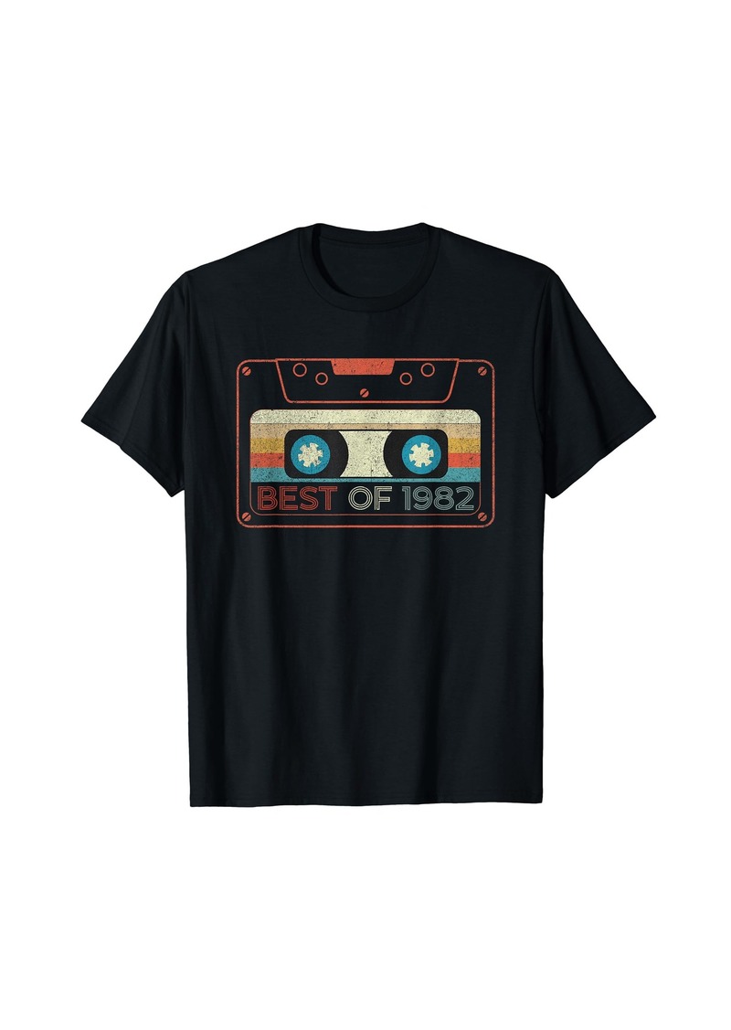 Born Best Of 1982 Cassette Tape Year Of Birth Birthday T-Shirt