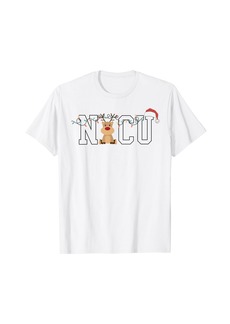 Born Bleached NICU Nurse Christmas Reindeer Xmas Lights Gift T-Shirt