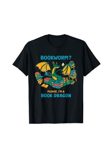 Born Bookworm Please I'm A Book Dragon Shirt Dragon Coffee Books T-Shirt