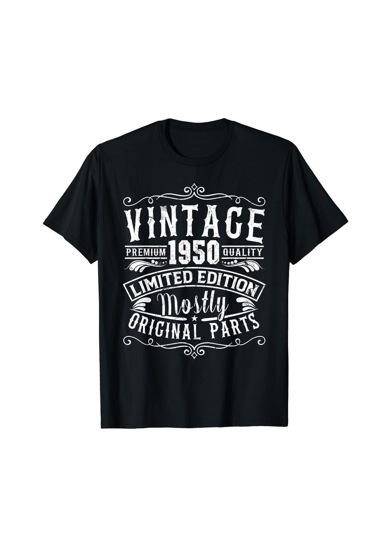 Born In 1950 Vintage Mostly Original Parts Funny Birthday T-Shirt