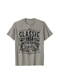 Born In 1958 Classic Mostly Original Parts Funny Birthday T-Shirt