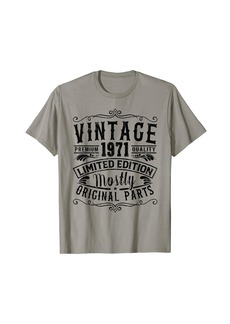 Born In 1971 Vintage Mostly Original Parts Funny Birthday T-Shirt