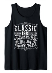 Born In 1981 Classic Mostly Original Parts Funny Birthday Tank Top