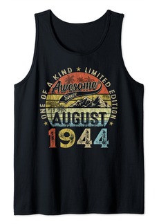 Born In August 1944 80 Years Old Vintage 80th Birthday Gifts Tank Top