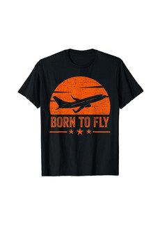 Born To Fly Aviation Pilot Flying Airplane Aircraft T-Shirt