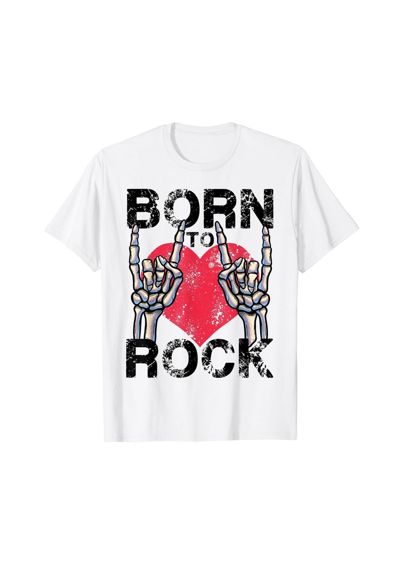 Born To Rock Lets Rock Vintage Retro Rock&Roll Rock Concert T-Shirt