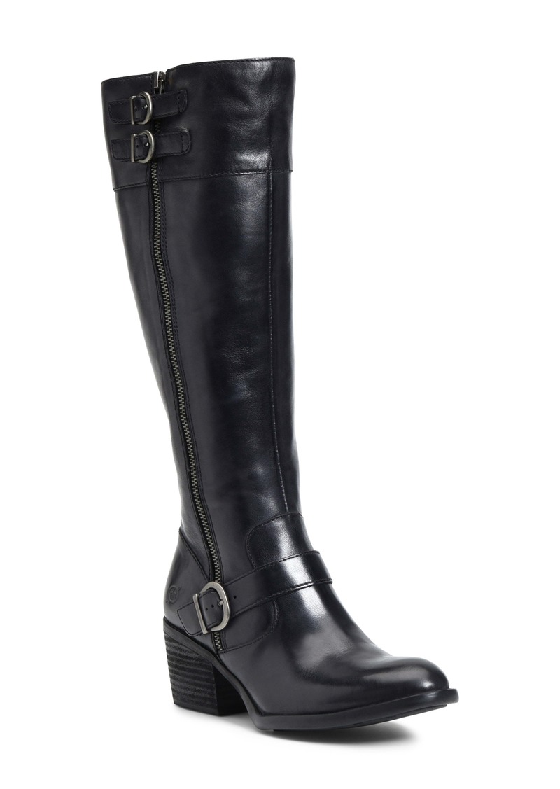 born tay block heel knee high boot