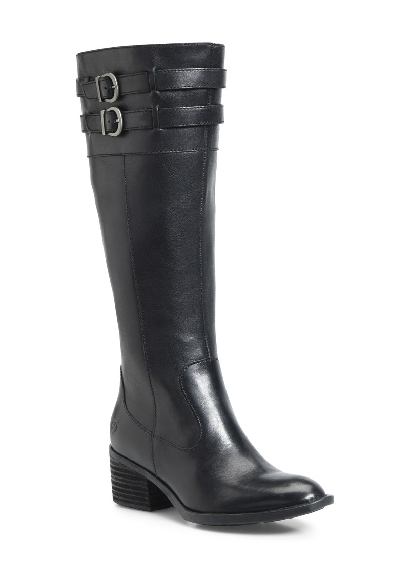 born tay block heel knee high boot