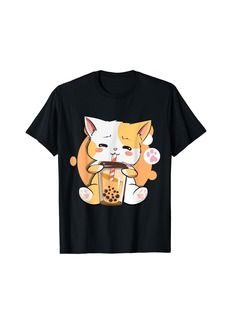 Born Cat Boba Tea Bubble Tea Anime Kawaii Neko for Girls Teenager T-Shirt