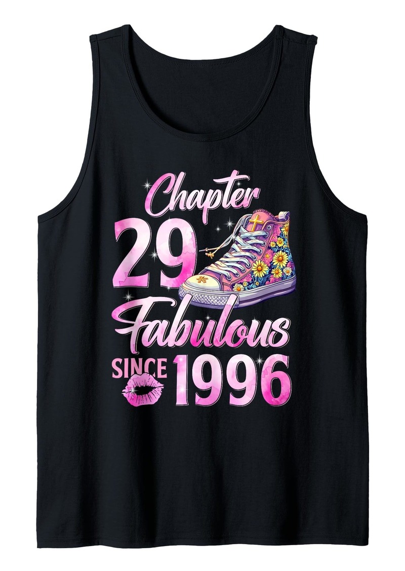 Born Chapter 29 EST 1996 29 Years Old Gifts 29th Birthday Queen Tank Top