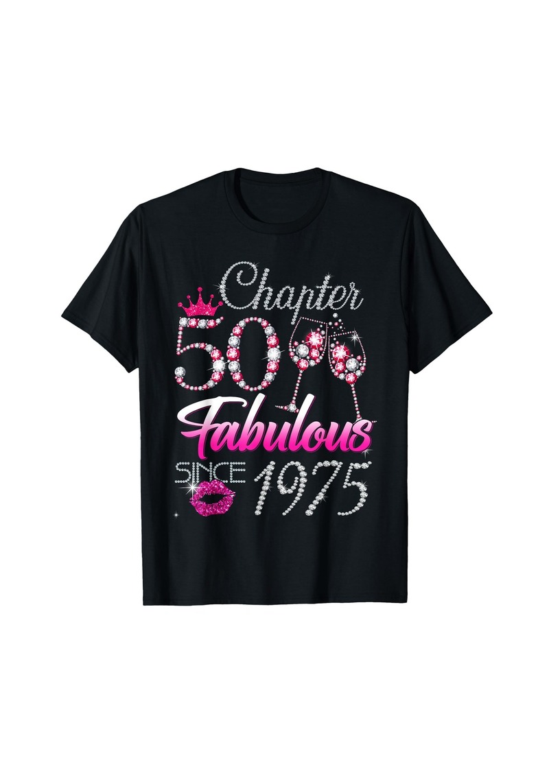 Born Chapter 50 Fabulous Since 1975 50th Leopard Birthday Queen T-Shirt