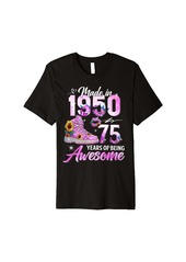 Born Chapter 75 EST 1950 75 Years Old Gifts 75th Birthday Queen Premium T-Shirt