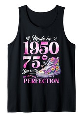 Born Chapter 75 EST 1950 75 Years Old Gifts 75th Birthday Queen Tank Top