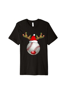 Born Christmas Reindeer Face Baseball Christmas for Men Boys Kids Premium T-Shirt