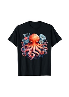 Born Cottagecore cute Octopus colorful floral T-Shirt
