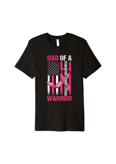 Born Dad Of A Warrior Breast Cancer Awareness Support Squad Premium T-Shirt