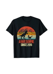 Born 6 Year Old Boy Dinosaur Awesome Since 2016 6th Birthday T-Shirt
