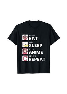 Born Eat Sleep Anime Repeat Anime Manga Japan Gifts Girls Teens T-Shirt