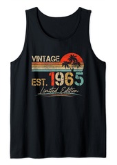 Born Est. Vintage 1965 Funny 60th Birthday Gift 60 Year Old Retro Tank Top