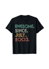 Born Funny 21 Years Old July 2003 Retro 21st Birthday Gifts Men T-Shirt