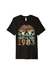 Born Funny 41 Years Old July 1983 Retro 41st Birthday Men Women Premium T-Shirt