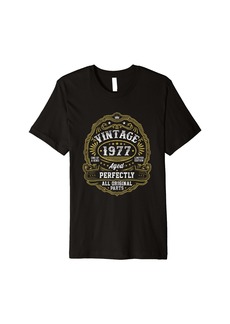Born Funny 47th Birthday Men 47 Years Old BDay Women Vintage 1977 Premium T-Shirt