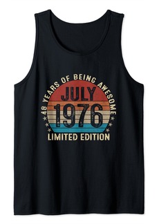 Born Funny 48 Years Old July 1976 Retro 48th Birthday Gifts Men Tank Top