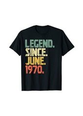Born Funny 51 Year old Shirt Men Women Legend Since June 1970 T-Shirt