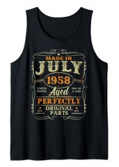 Born Funny 66 Years Old July 1958 Vintage 66th Birthday Men Women Tank Top