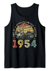 Born Funny 70 Years Old April 1954 Retro 70th Birthday Gifts Men Tank Top