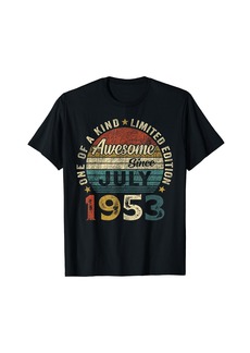 Born Funny 71 Years Old July 1953 Retro 71st Birthday Gifts Men T-Shirt