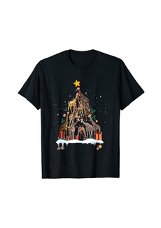 Born Funny Christmas Giraffe Santa Hat Xmas Tree Ornament Holiday T-Shirt