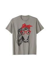 Born Funny Horse Bandana Buffalo Headband Plaid and Glasses T-Shirt