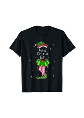 Born Funny Santa's Favorite Elf Squad Christmas Pajama Matching T-Shirt