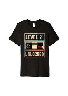 Born Gamer 21th Birthday Men Vintage Gift 21 Year Old Video Game Premium T-Shirt