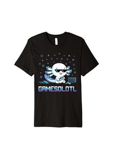 Born Gamesolotl Axolotl Fish Gamer Gaming Anime Lizard Video Game Premium T-Shirt