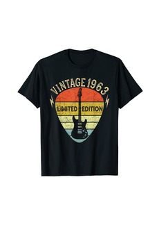 Born Guitar Lover 59 Years Old Gift Vintage 1963 Limited Edition T-Shirt