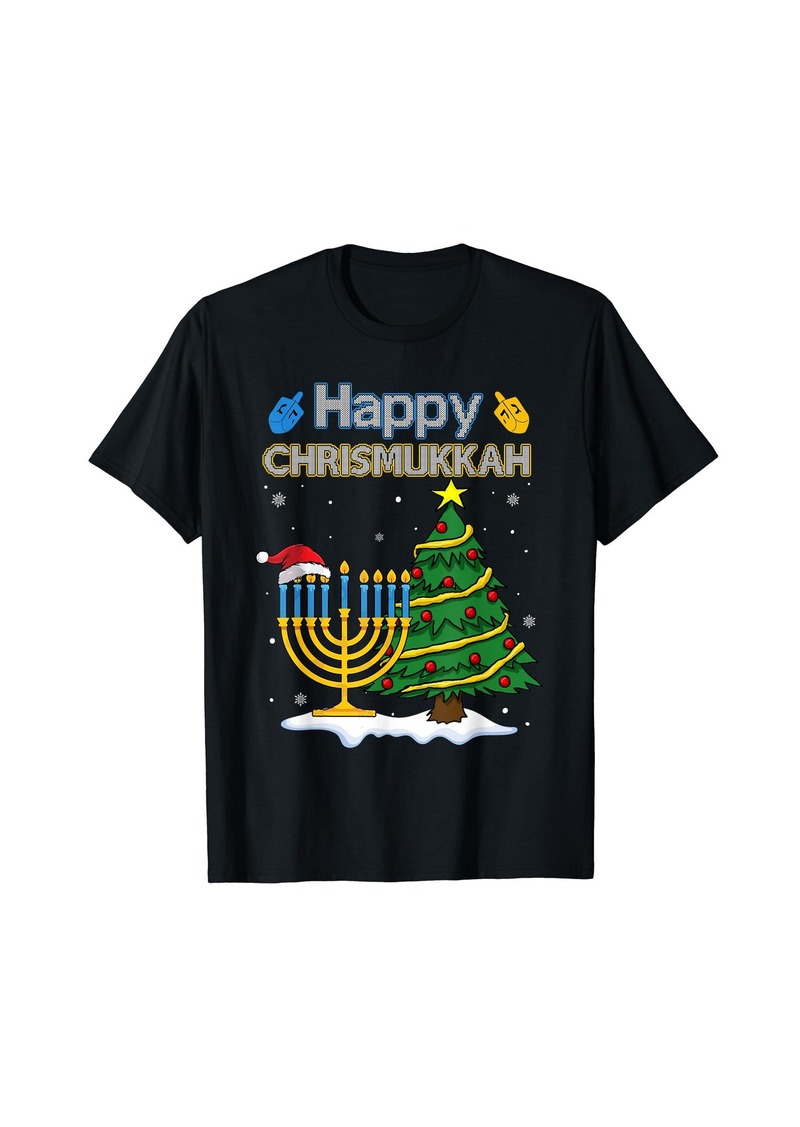 Born Hanukkah Jewish Merry Christmas Santa Hat Happy Chrismukkah T-Shirt
