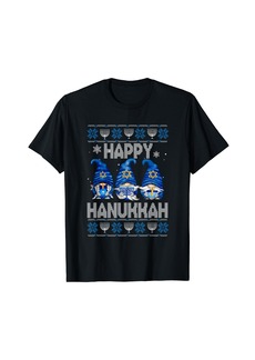 Born Happy Hanukkah Jewish Merry Christmas Gnomies Xmas Gifts T-Shirt