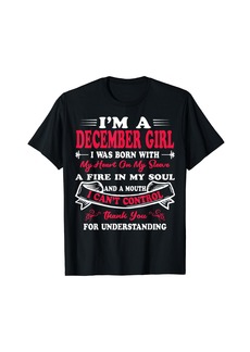 Born I Am A December Girl Womens Birthday Gifts T-Shirt